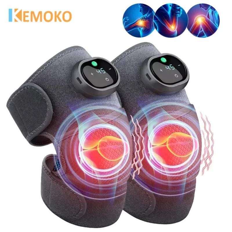 Knee Heating Vibration Massage Joint Physiotherapy Hot Compress Massager Elbow Shoulder Support Thermal Knee Pad Relieve Arthrit