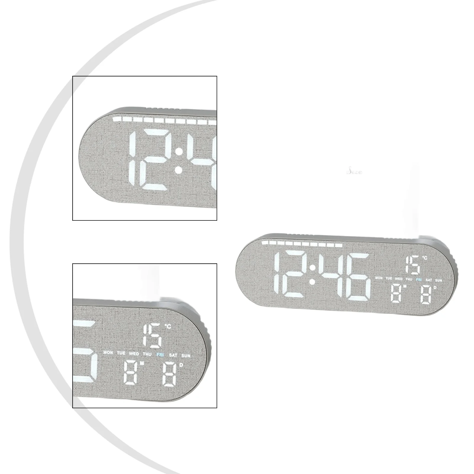 LED Digital Wall Clock With Temperature Display Calendar Alarm Timer Digital Alarm Clock LED Temperature Display