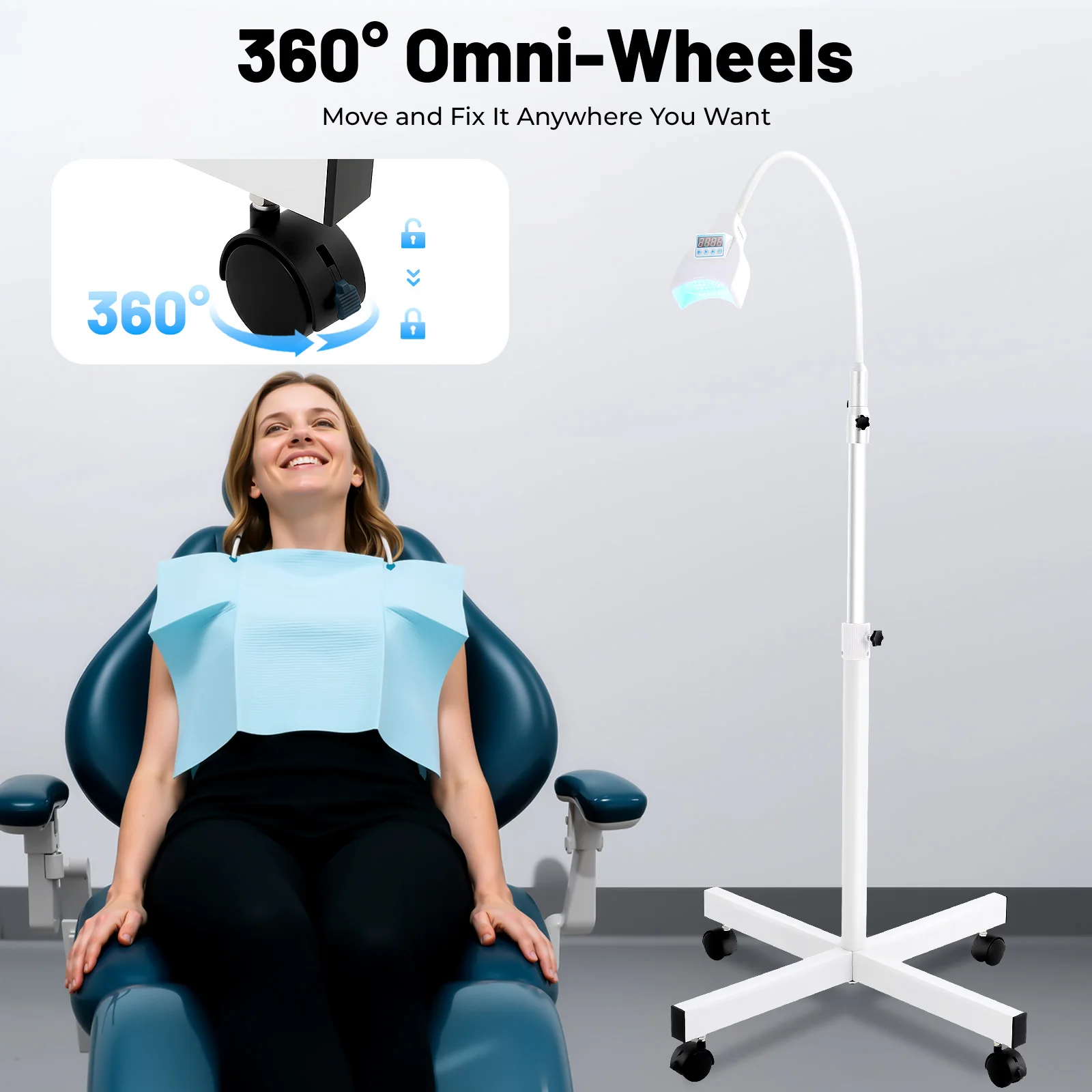 LED Teeth Whitening Machine Dental Whitening Equipment with Timer Dental Cold Light Tooth Bleaching Lamp for Dental Clinic Home