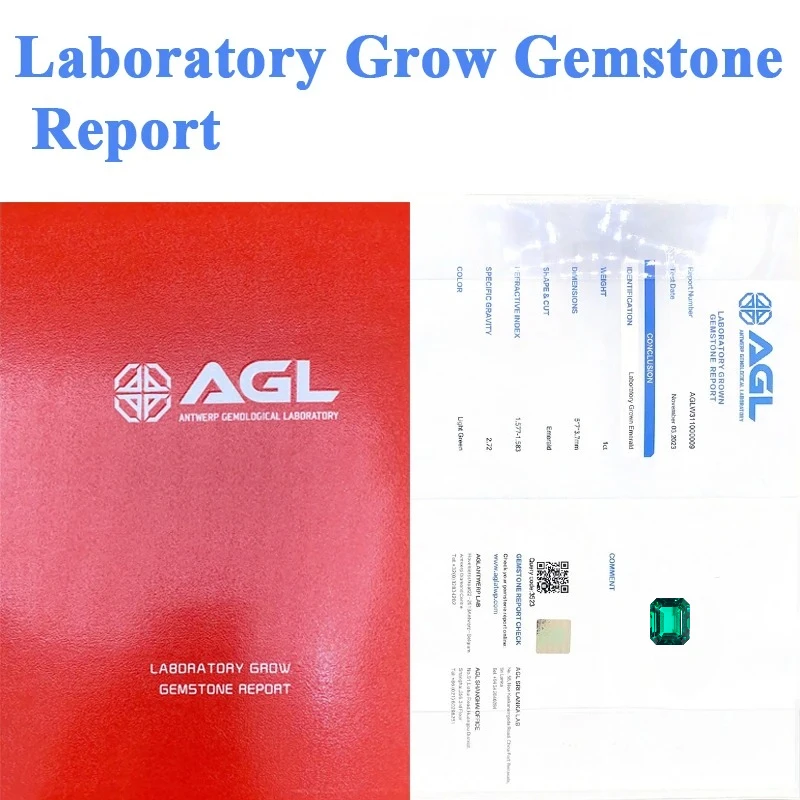 Lab Grown Columbia Emerald 10x12mm Emerald Cut Charms Gemstone Advanced DIY Jewelry Rings Earrings Making Certificate