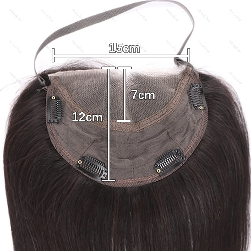 Lace Front Topper Real Human Hair Toppers For High Foreheads Adjustable Strap HD Lace Topper No-glue Needed Clip In Hairpieces