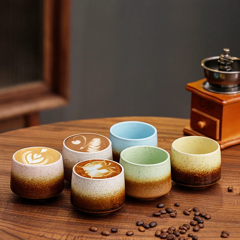 Laysda Vintage Coffee Mug 200ml ceramics Tea cup Japanese-style cafes Drinkware Stoneware Espresso for Restaurants Hotels