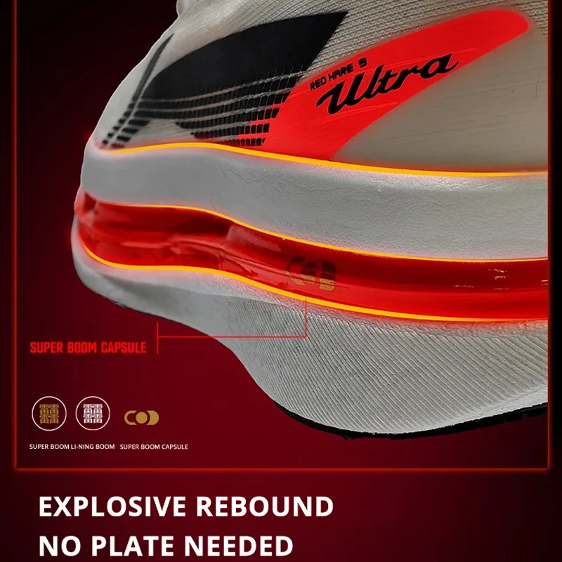 Li-Ning Men's RED HARE 9 ULTRA Racing Running Shoes SUPER BOOM Cushion BOOM FIBER Breathable LiNing Training Sneakers ARPW007