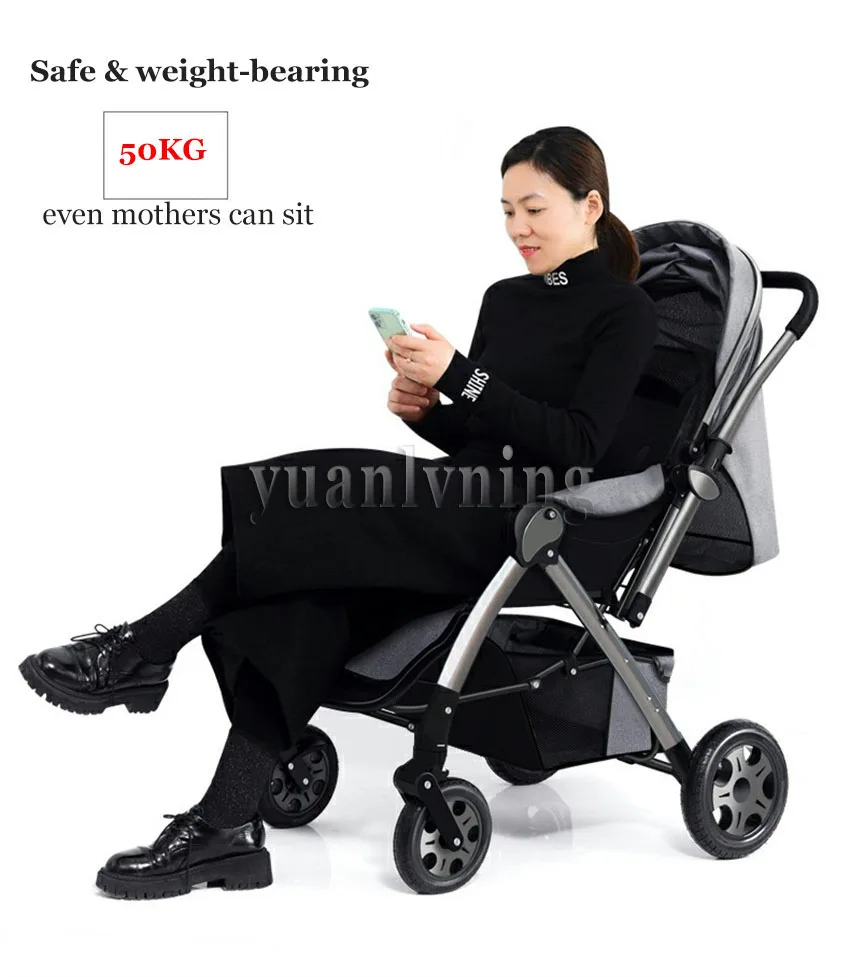 Lightweight Baby Stroller 2-Way Facing Stroller One-Click Fold Pushchair Sit & Recline Adjustable Stroller for Newborn