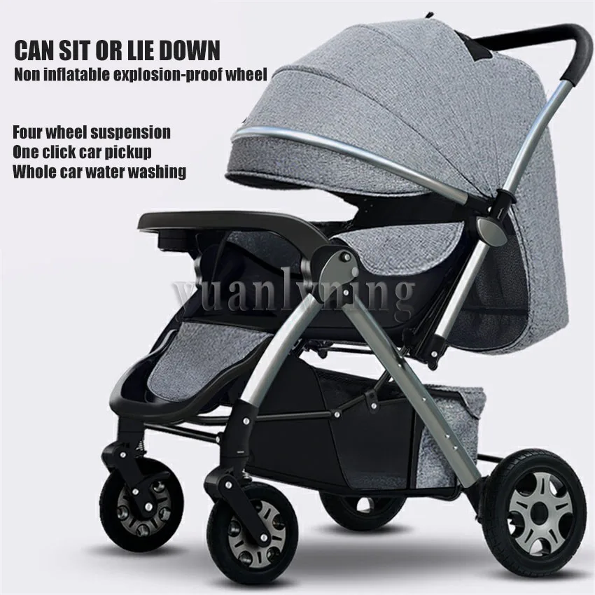 Lightweight Baby Stroller 2-Way Facing Stroller One-Click Fold Pushchair Sit & Recline Adjustable Stroller for Newborn
