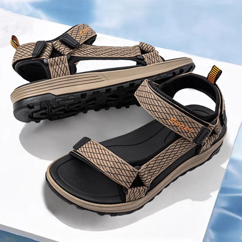 Lightweight Men's Breathable Hiking Sandals Outdoor Sports Open Toe Sandals for Summer Beach Walking Size 40-46