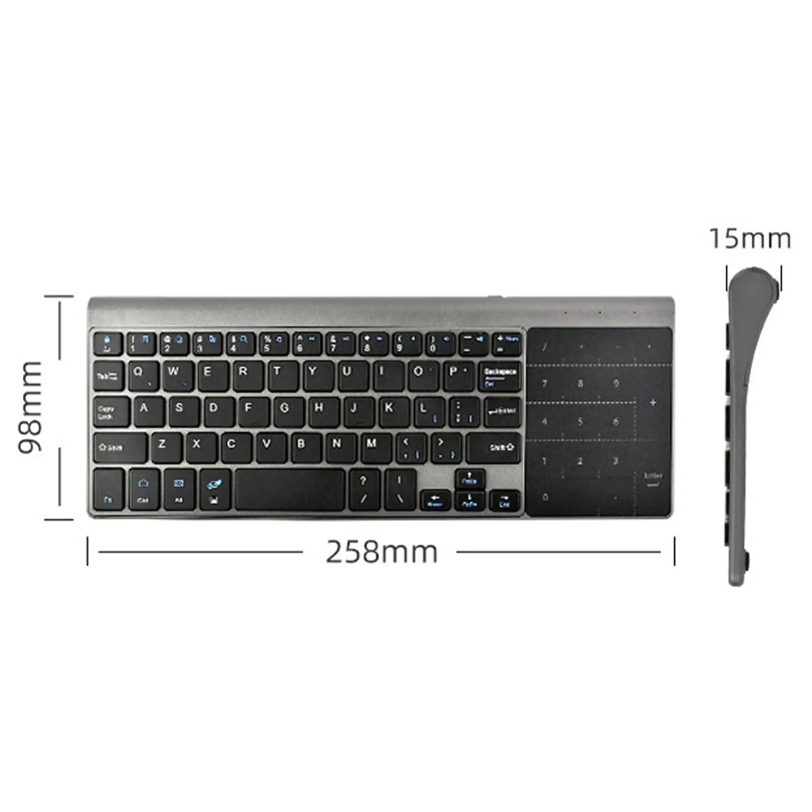 Lightweight Portable Wireless Keyboard Built in Touchpad USB Receiver Mini Keyboard for Computer Laptop Tablet