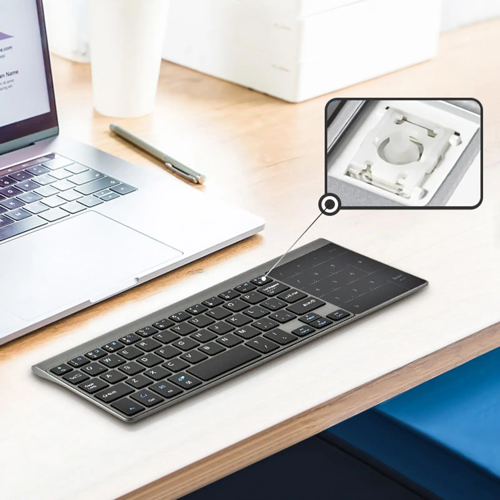 Lightweight Portable Wireless Keyboard Built in Touchpad USB Receiver Mini Keyboard for Computer Laptop Tablet