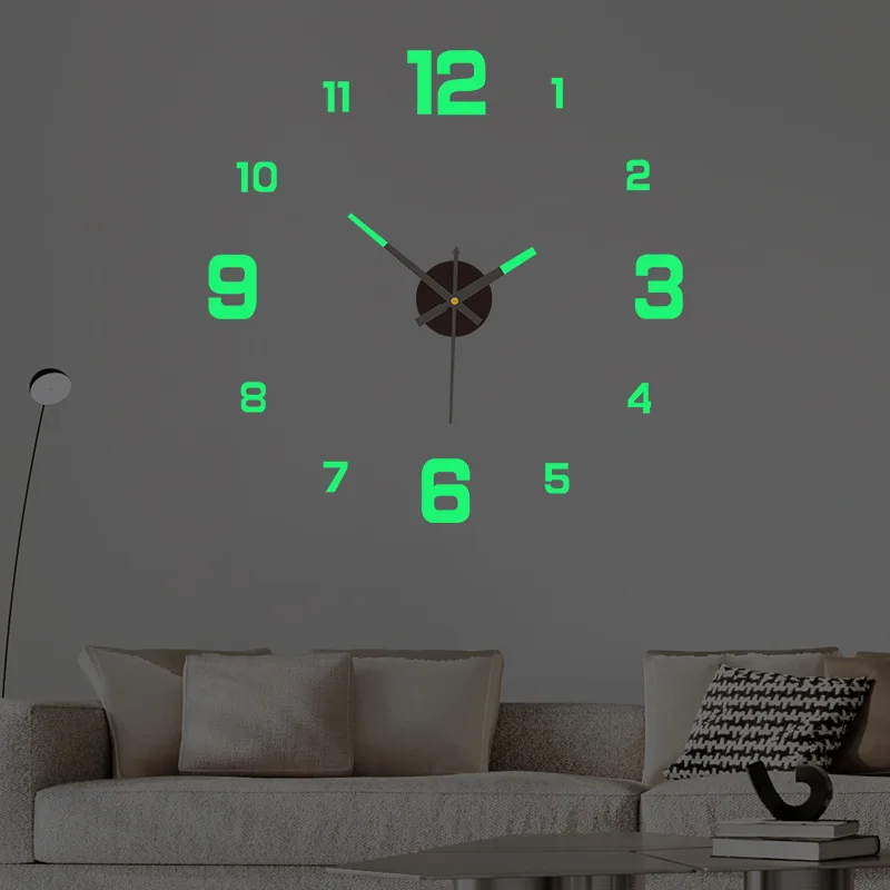 Luminous Digital Clock DIY Stereoscopic Wall Clock Silent Clock Living Room Bedroom Wall Clock Home Decorations