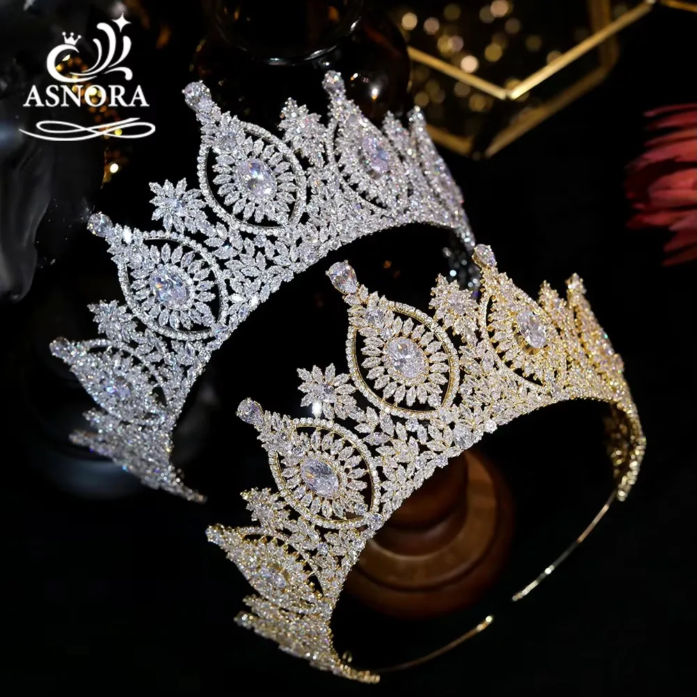 Luxury Bridal Headpiece Wedding Accessories Tiaras and Crowns For Women Hair Cubic Zirconia Crystals Queen's Crown Prom Jewelry