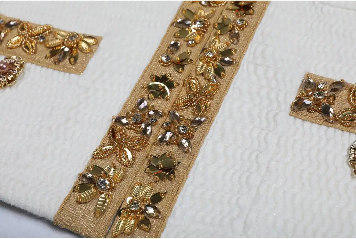 Luxury Crystal Long Evening Dresses Women 2 Piece Women Skirt Suits Beading Knitting Cardigans Sweater Long Pencil Skirts Sets