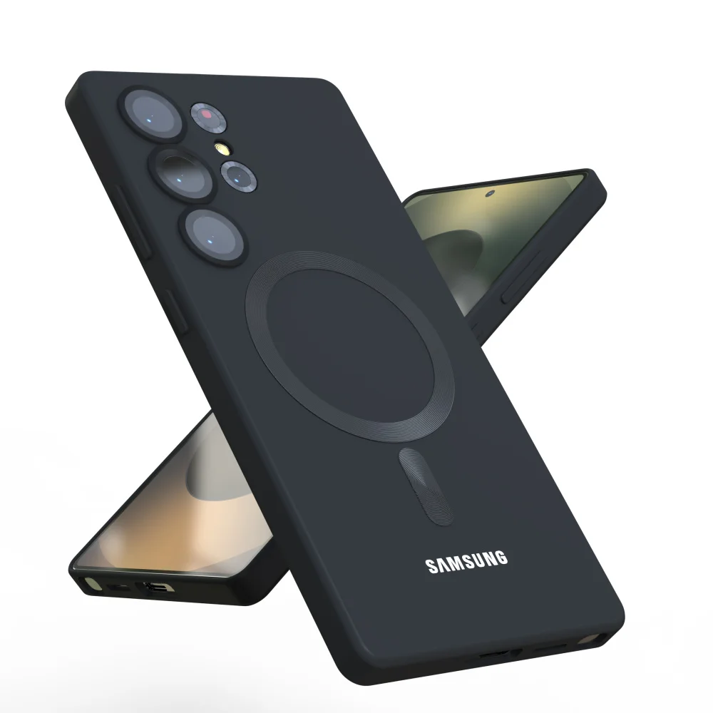 Luxury Magnetic Wireless Charging Case For Samsung Galaxy S26 S25 S24 S23 S 26 25 Ultra Plus Cases Shockproof Soft Phone Cover