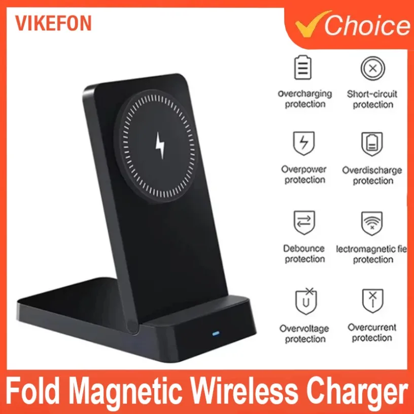 Magnetic Fast Charging Station 15W Wireless Charger Desktop Fold Smart Phone Holder Charge For Magsafe iPhone 16 15 14 13 12 Pro