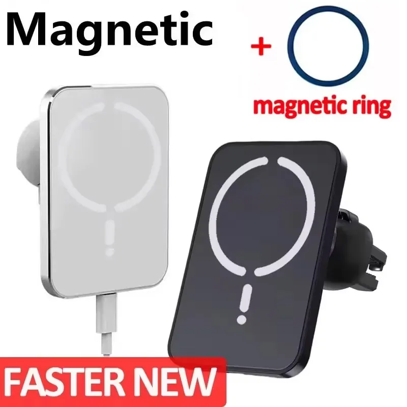 Magnetic Wireless Car Charger Air Vent Clip Phone Holder For Magsafe iPhone 17 16 15 14 13 12 Pro Max Fast Car Charging Stand