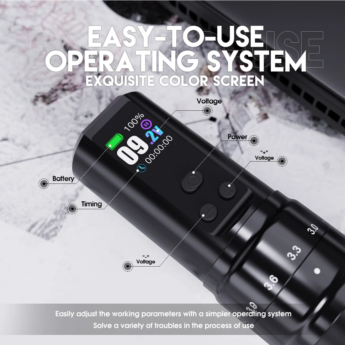 Mast Tattoo Fold2 Pro Tattoo Gun Kit Complete Tattoo Machine Kit 2000mAh Battery Supply Mcore-C1 Motor Real 7 Strokes Length