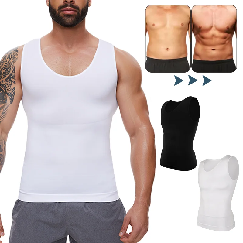 Men Body Shaper Slimming Compression Vest Undershirt Sexy Waist Trainer Tank Top Belly Control Workout Weight Loss Shapewear