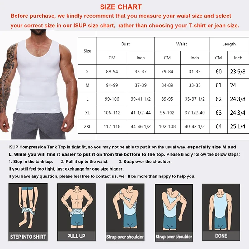 Men Body Shaper Slimming Compression Vest Undershirt Sexy Waist Trainer Tank Top Belly Control Workout Weight Loss Shapewear