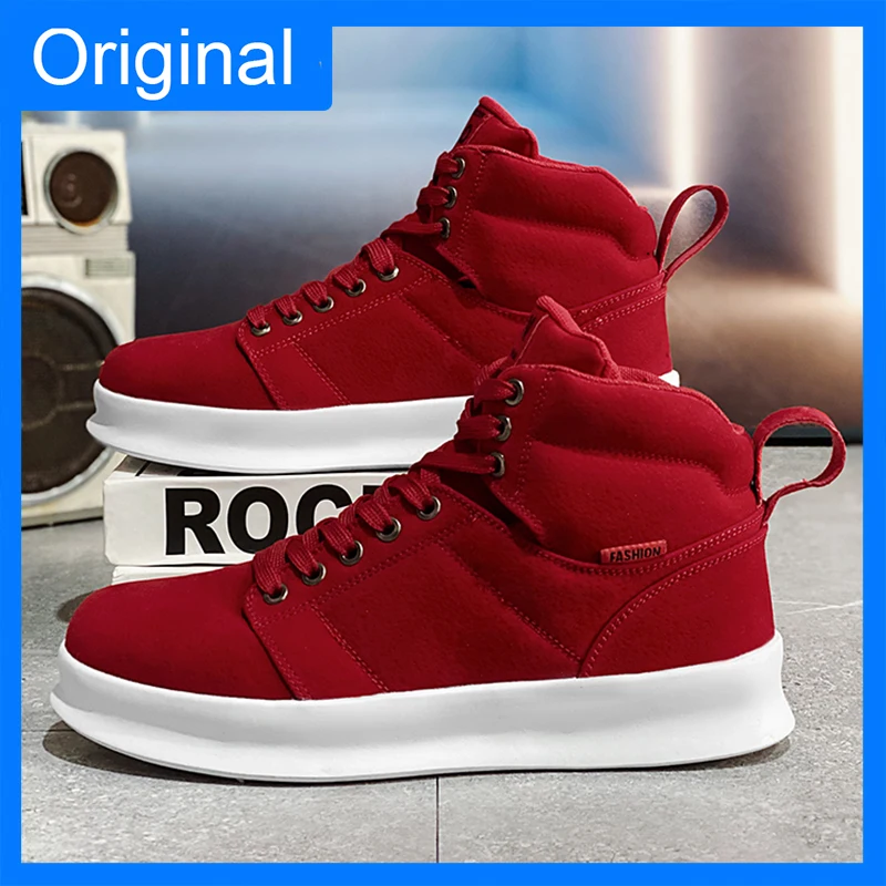Mens Board Shoes Comfortable Fashion Breathable Lace Up Youth Sports Shoes Daily Street Walking Casual Sneakers for Men