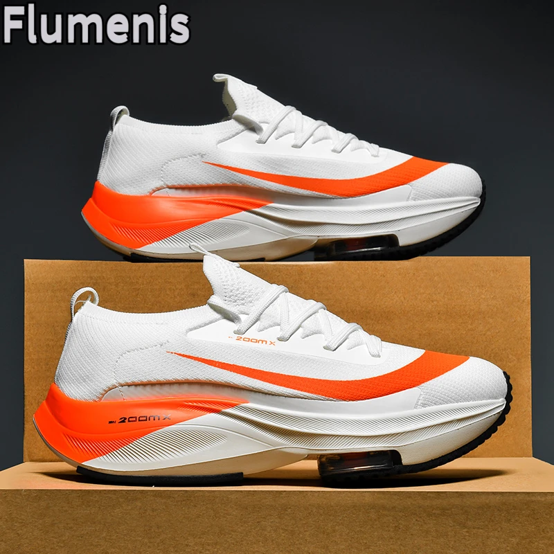 Men's running shoes, breathable, racing, cushioning, outdoor running shoes, casual, non slip, mesh off-road shoes