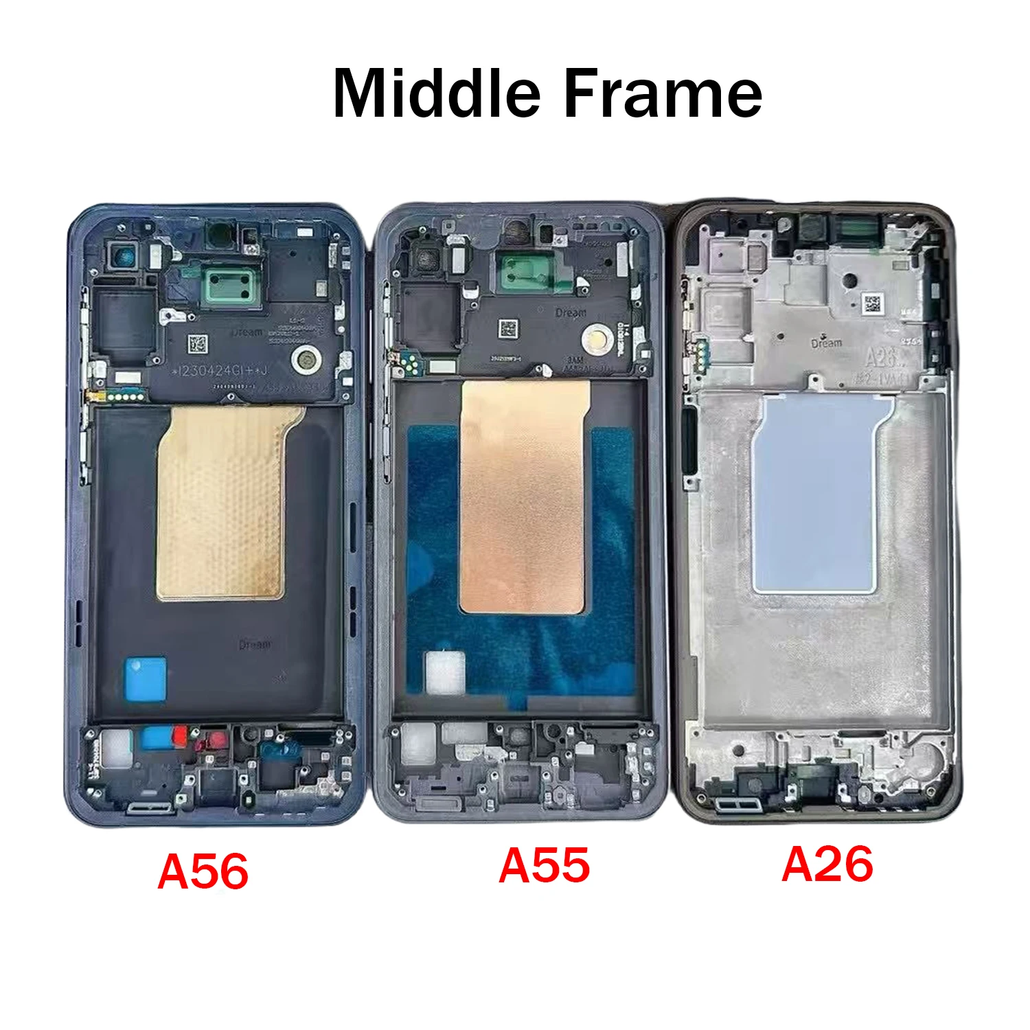 Middle Frame For Samsung A26 A34 A35 A36 A53 A54 A55 A56 A55 5G LCD Front Frame Housing Bezel Repair Parts