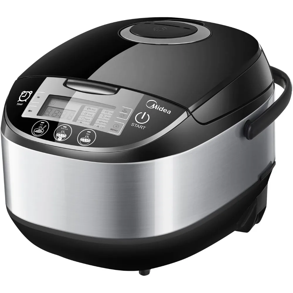 Midea All-in-One 10-Cup 5L Rice Cooker with Steamer - 11 Multicook Functions, LED Display, 24-Hour Delay Timer,Fuzzy Logi Techno