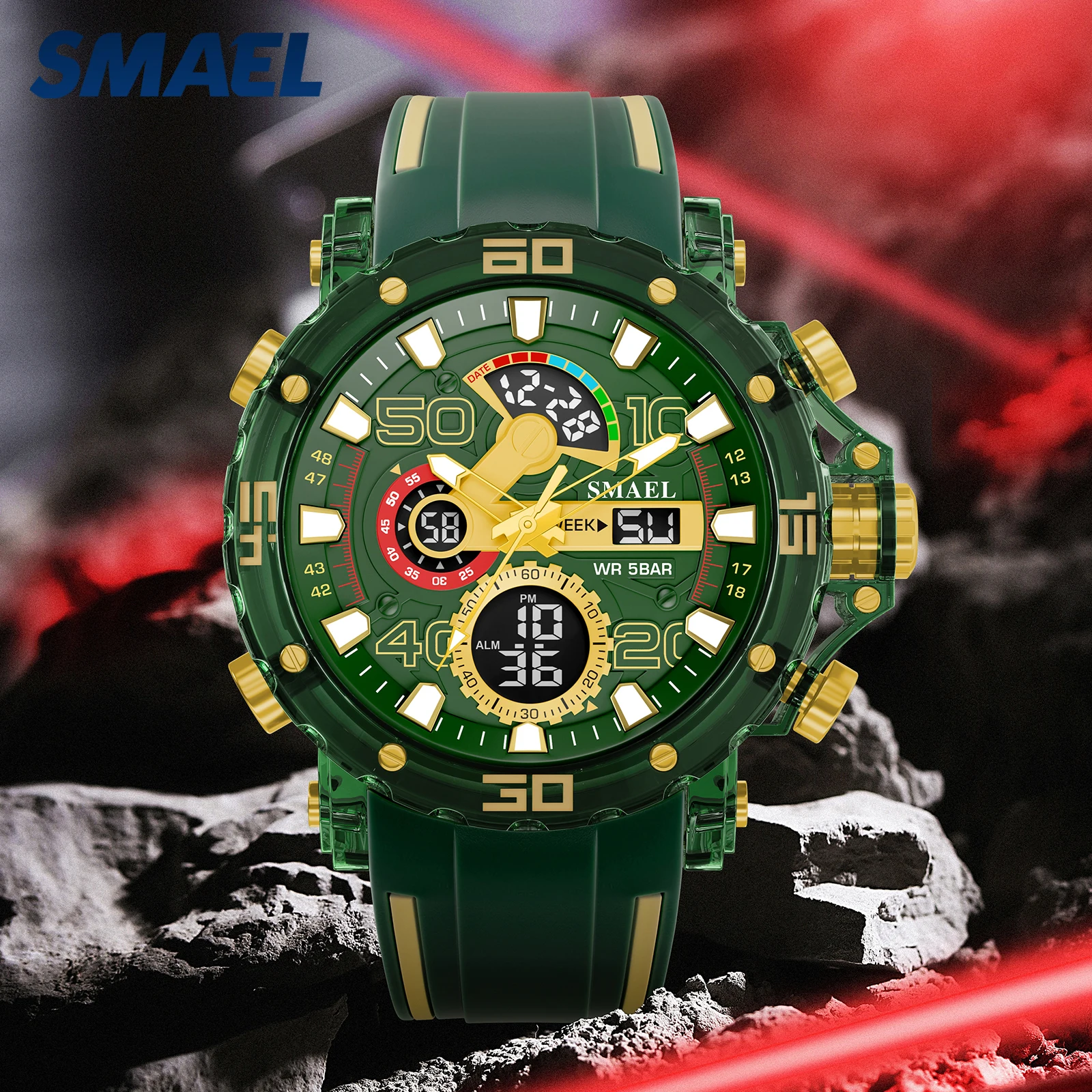 Military Watches Men Watch 2025 New 50M Waterproof Wristwatch Stopwatch Alarm LED Light Digital Watches 8136 Men's Sports Watch