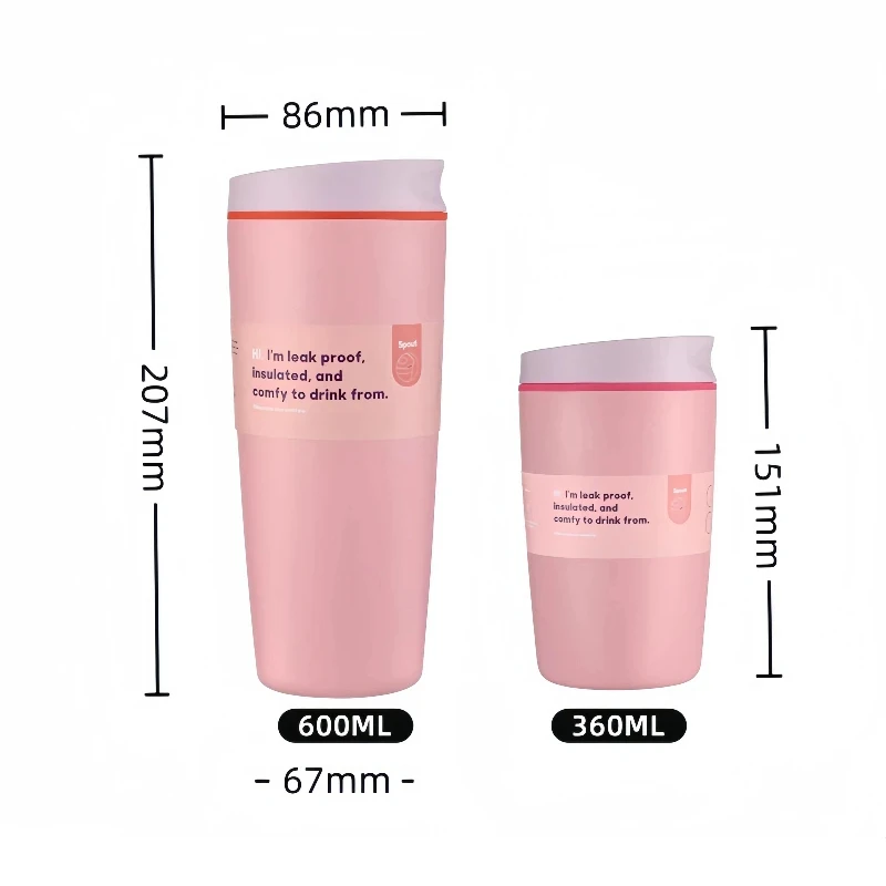 Minimalist Stainless Steel Thermo Mug Vacuum Insulated Coffee Cup Leakproof Lid Travel Silent Base Thermos Cups Thermal bottle
