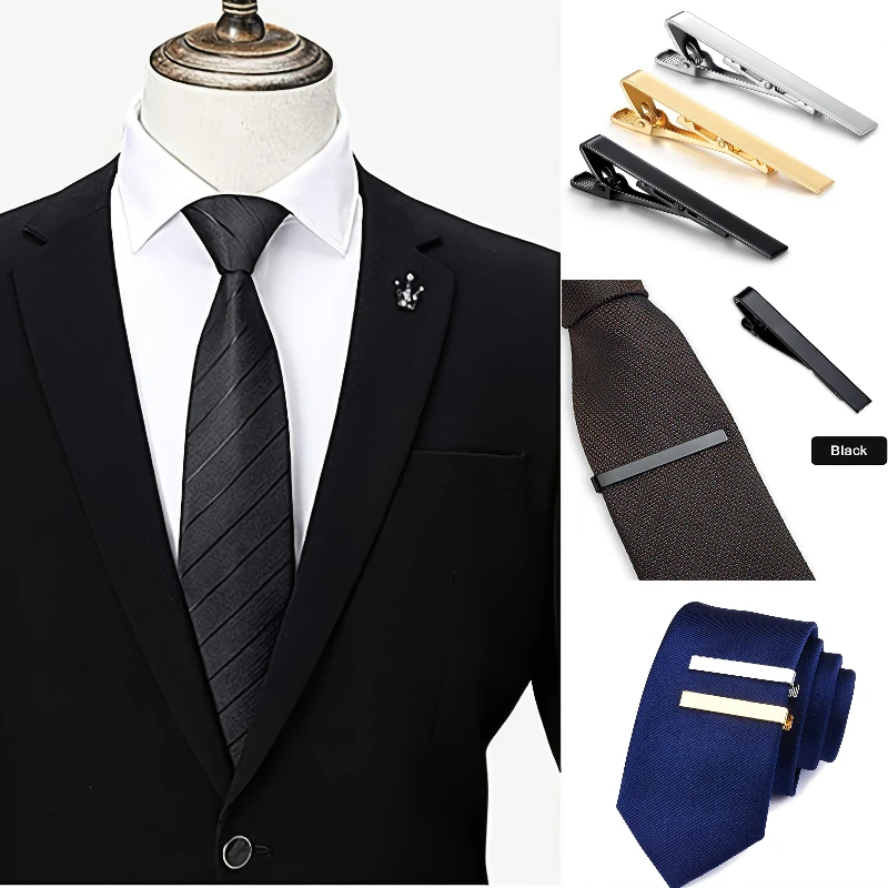 Minimalist Tie Clip For Men Business Party Tie Clip To Man Shirt Gift Box Jewelry Men's Cuff Luxury Man Fashion Cufflinks Lawyer