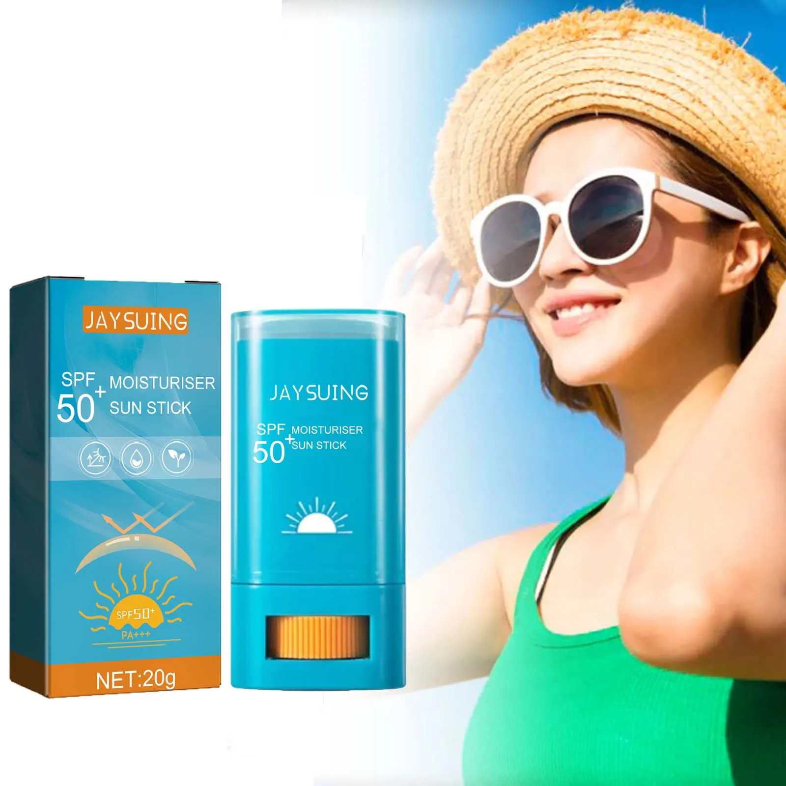 Moisturiser Sun Stick SPF50+ UV Protection Waterproof & Sweatproof Lightweight Non-Greasy Isolation Face Body Sunblock Stick
