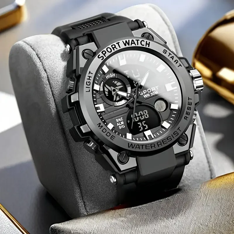 Multifunctional Led Luminous Electronic Watch with Dual Display, Alarm Clock, and Stopwatch, a Must-Have Wristwatch for Young People's Trendy Outdoor Activities!