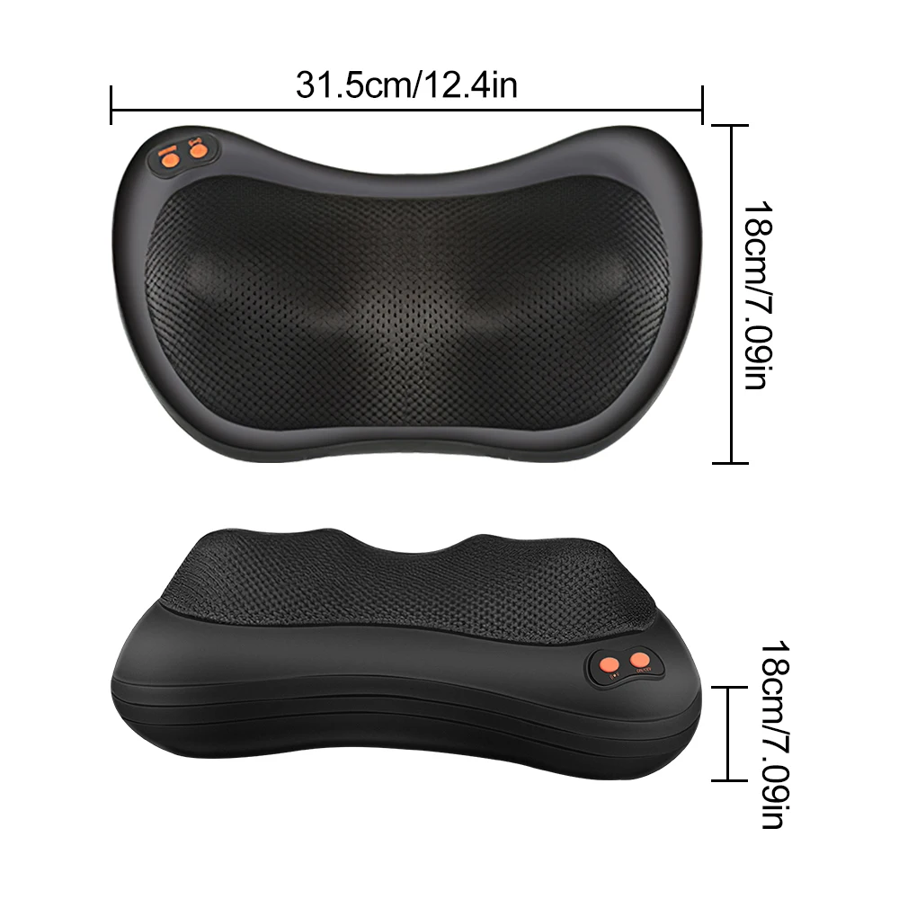 Multifunctional Neck Massager Shoulder Waist Back Car Home Cervical Massage Pillow 3 speeds