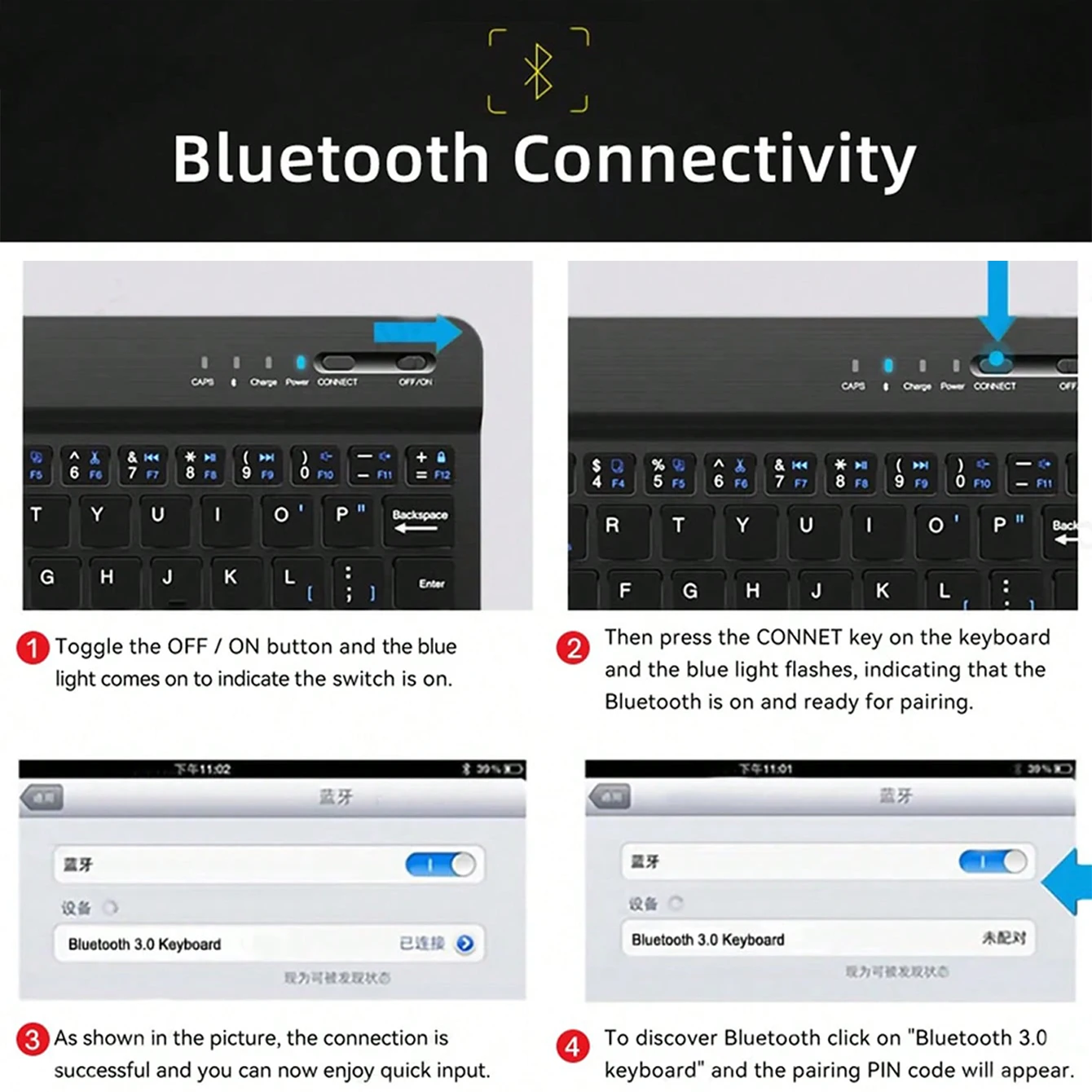 Multilingual Keyboard For Tablet Android 2025 iOS Windows Wireless Mouse iPad Samsung Xiaomi Pad Rechargeable Bluetooth Keyboard