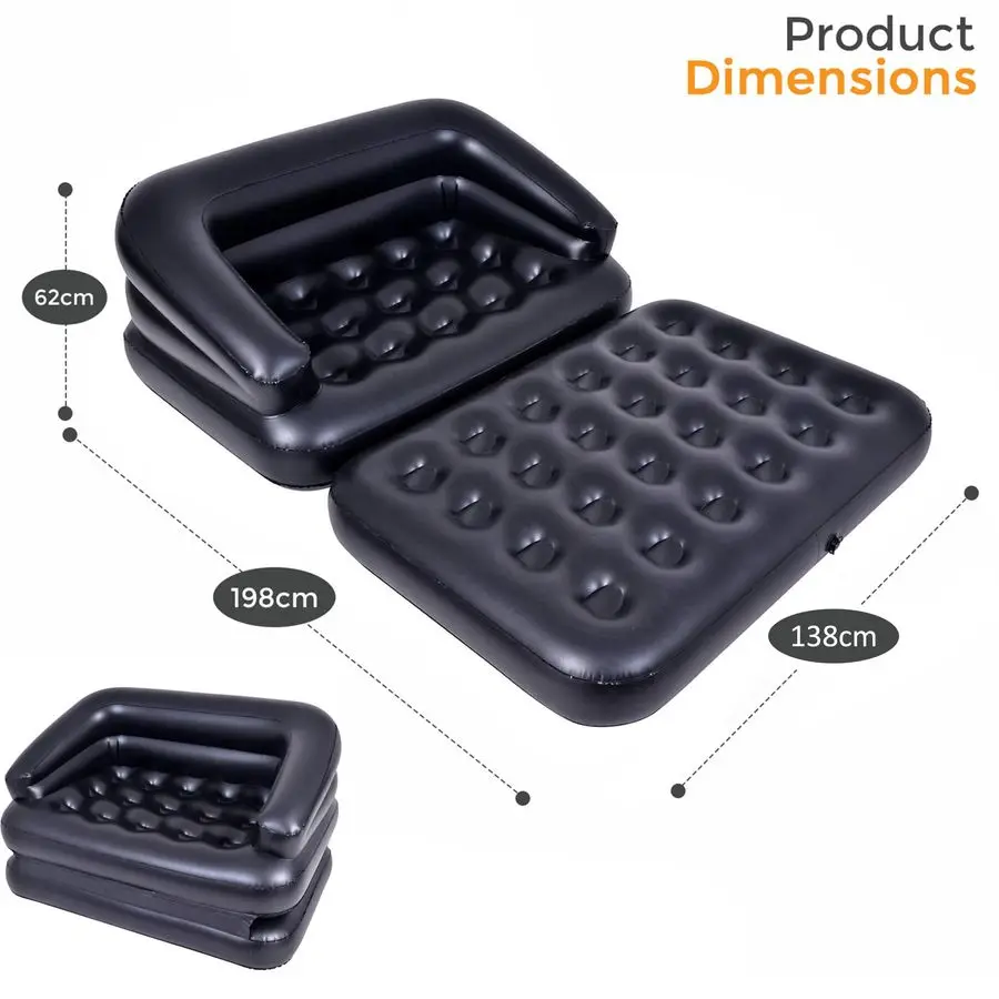 Multipurpose Double Inflatable Sofa Bed with Pump for Camping and Outdoor Use