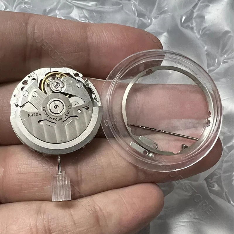 NEW Japan Genuine NH70 NH70A Mechanical Movement 24 Jewels Skeleton Mechanism Modification Automatic Watch Replace Movement