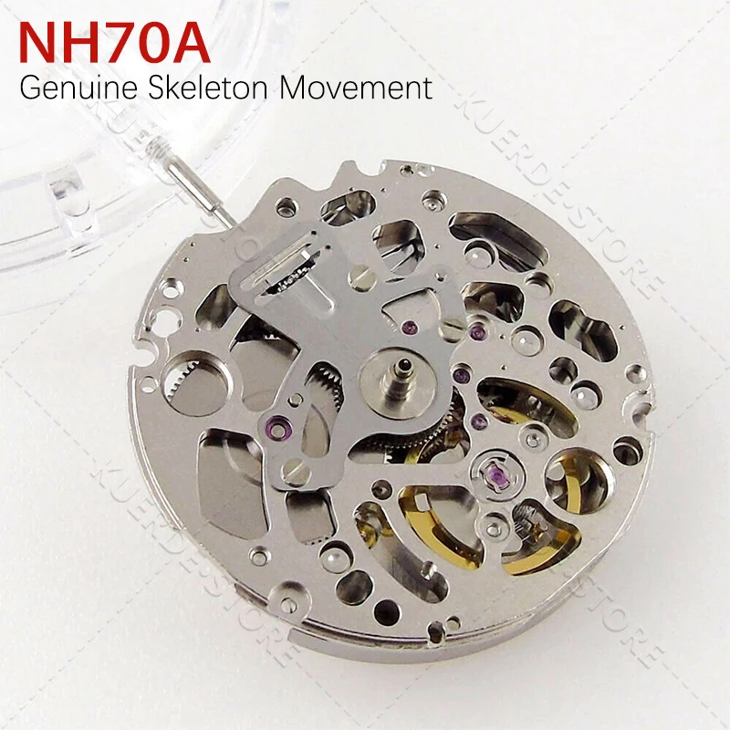 NEW Japan Genuine NH70 NH70A Mechanical Movement 24 Jewels Skeleton Mechanism Modification Automatic Watch Replace Movement