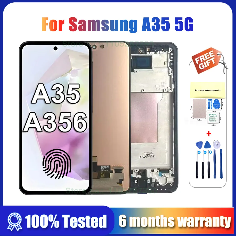 New 6.6" Display For Samsung Galaxy A35 5G LCD Display Touch Screen Digitizer Assembly for Samsung A35 5G LCD Display Replace