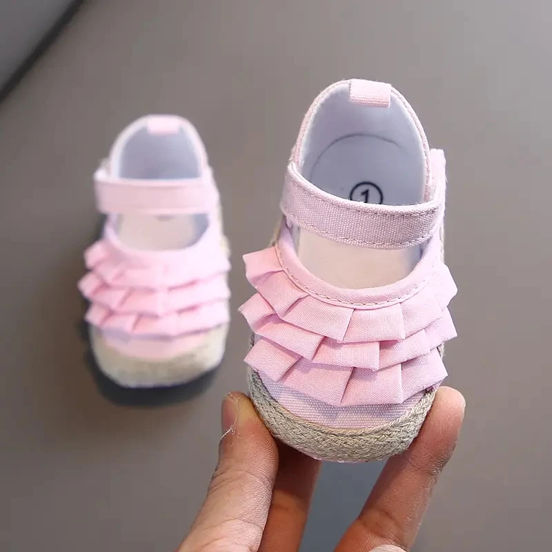 New Baby Girl Shoes Cute Flower Toddler Soft Cloth Sole Anti-slip First Walkers Infant Newborn Baby Princess Shoes 0-18Months