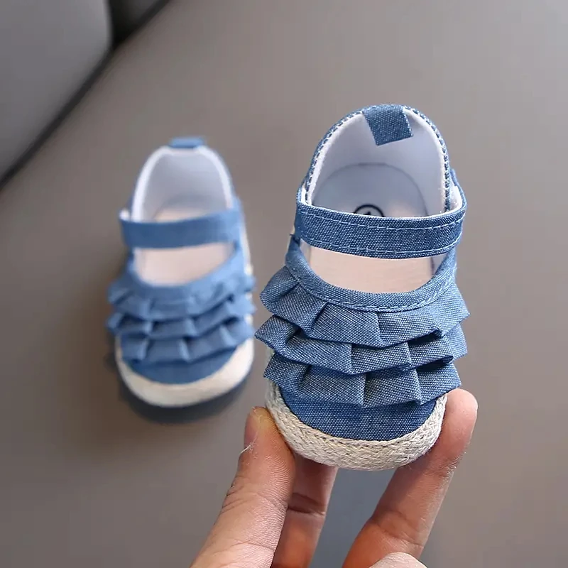 New Baby Girl Shoes Cute Flower Toddler Soft Cloth Sole Anti-slip First Walkers Infant Newborn Baby Princess Shoes 0-18Months