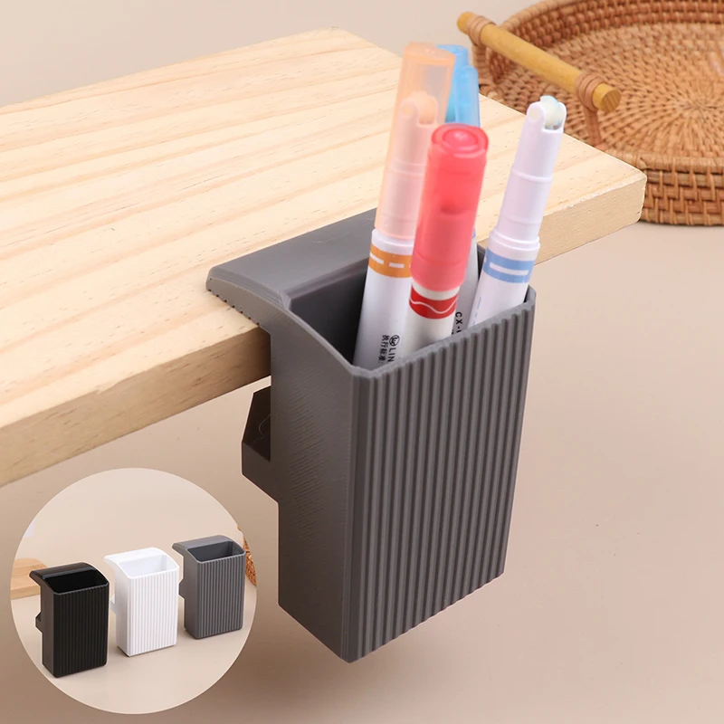 New Clip On Desk Edge Pen Holder Organizer Wide Clamping No Screws Office Home Storage Workplace Teaching Office Organization