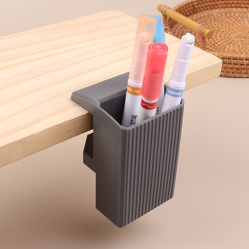 New Clip On Desk Edge Pen Holder Organizer Wide Clamping No Screws Office Home Storage Workplace Teaching Office Organization