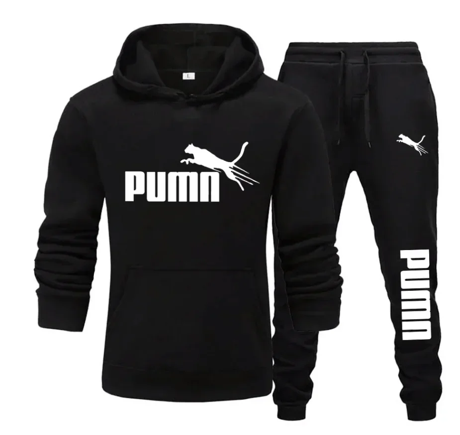 New Fashionable Fitness Jogging Casual Sportswear Set of 2 Pieces, Men's Hooded Sweatshirt and Autumn and Winter Long Pants