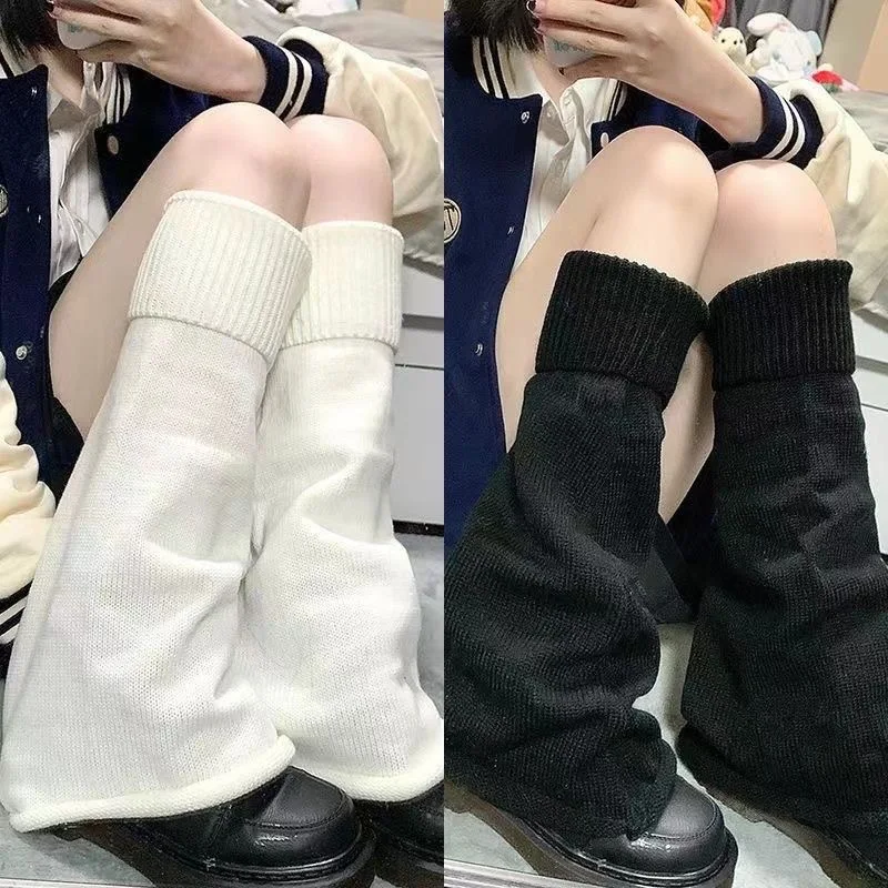 New Japanese Lolita Sweet Girl Leg Warmer Knit Socks Wool Ball Knitted Foot Cover Cosplay Women Autumn Winter Heap Heap Socks