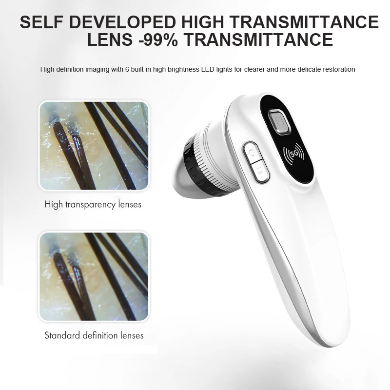 New Professional Wireless HD Intelligent Scalp/Skin/Dermal Detector Hair Follicle Testing Analysis Magnifier UV Skin Analyzer