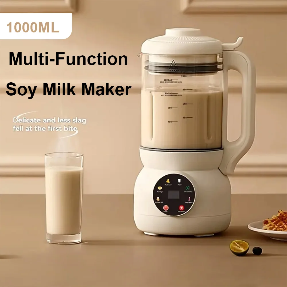 New Soy Milk Maker Multifunctional Blender Easy Clean Automatic Food Processor Heater Grinder Juice Extractor