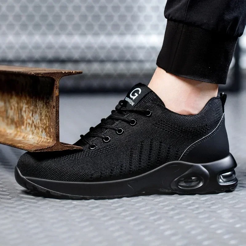 New Styles Men Safety Boots with Steel Toe Cap Anti-smash Work Sneakers Safety Shoes Men Indestructible Work Boots Hiking Shoes