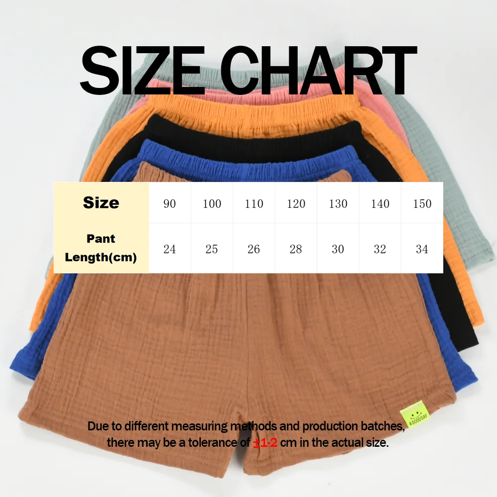 New Summer Children's Pure Cotton Shorts Fashion Solid Color Beach Shorts Kid's Casual Outing Shorts Age 2-10