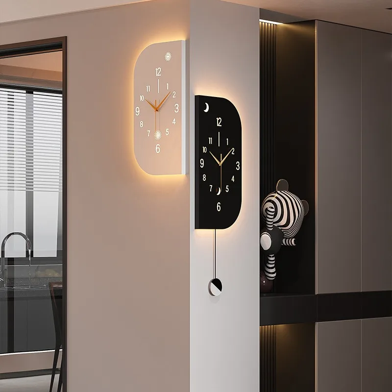 New double-sided clock wall mounted high-end wall mounted corner double-sided clock wall mounted high-end wall mounted watch