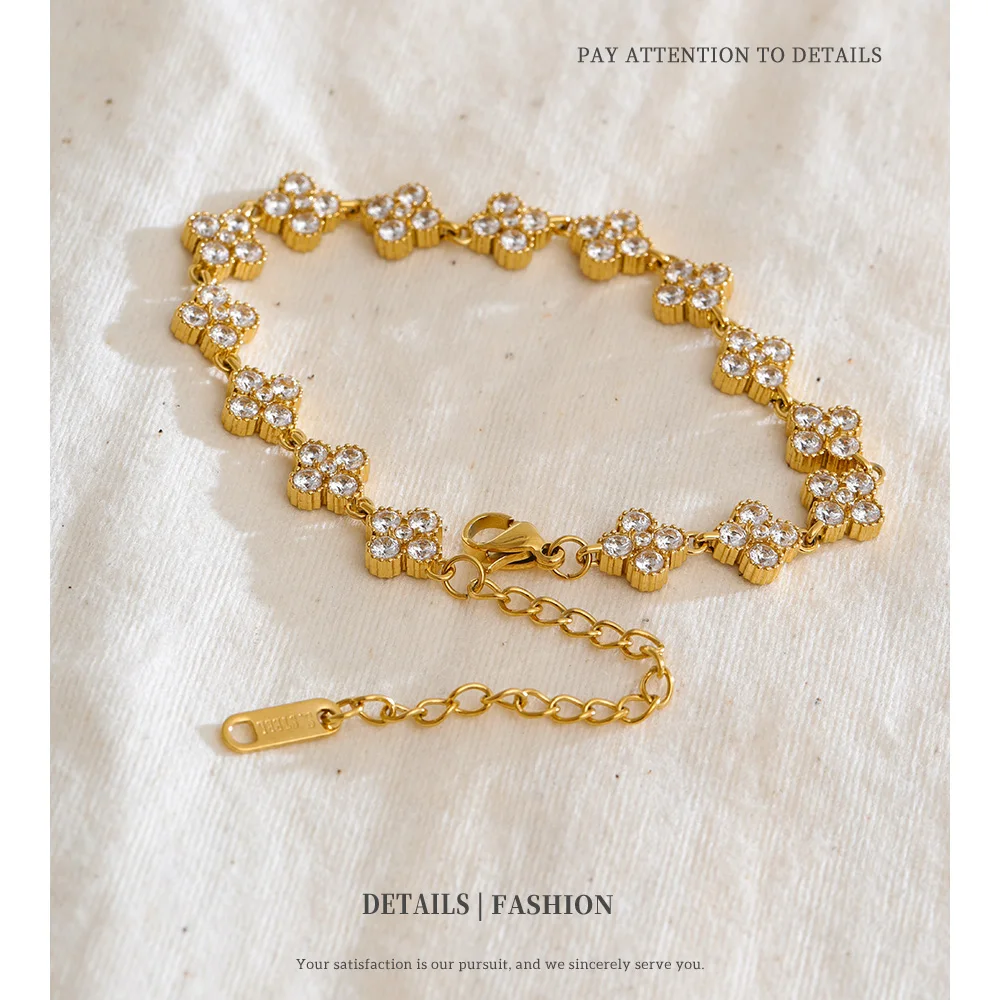 NiNice 316L Stainless Steel Bracelet Cubic Zirconia Exquisite Temperament Popular Fashion Simple Selection Jewelry Wholesale