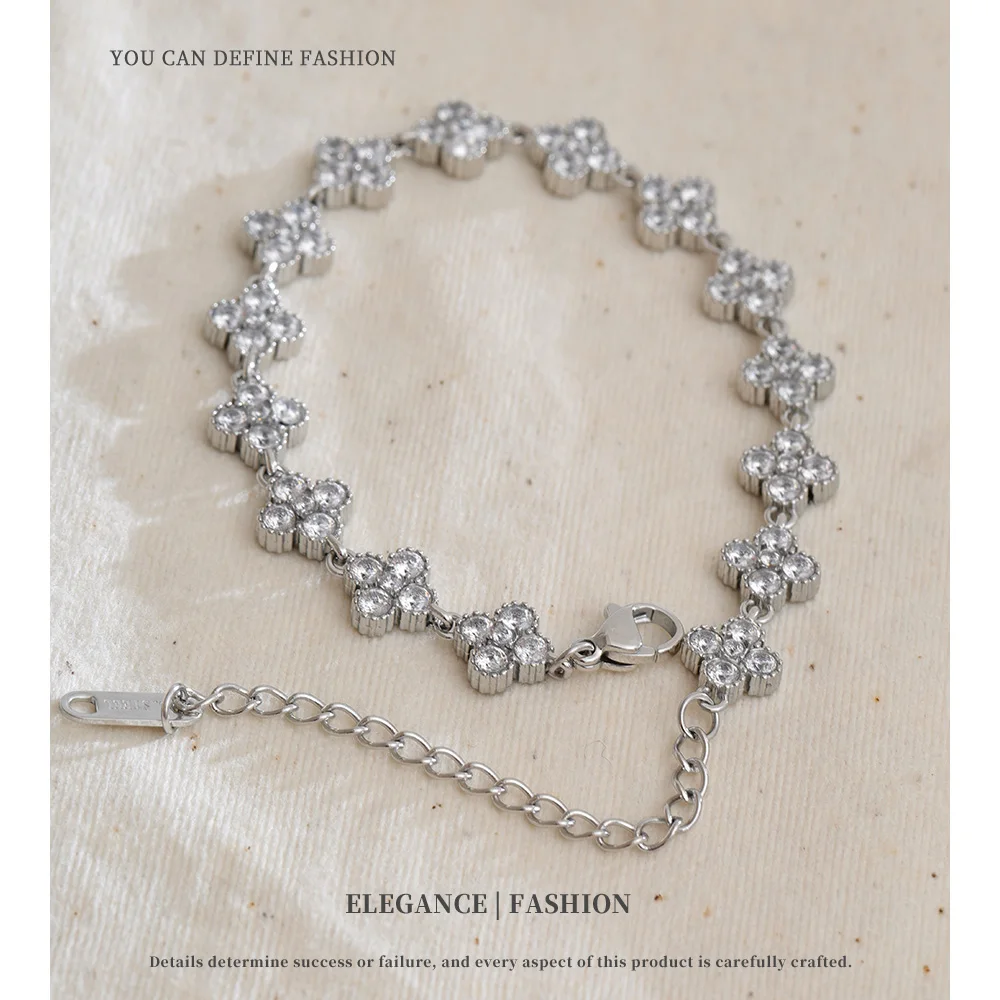 NiNice 316L Stainless Steel Bracelet Cubic Zirconia Exquisite Temperament Popular Fashion Simple Selection Jewelry Wholesale