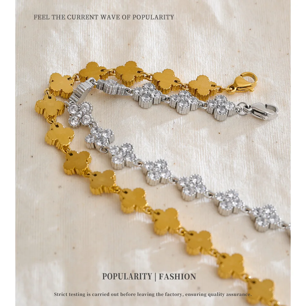 NiNice 316L Stainless Steel Bracelet Cubic Zirconia Exquisite Temperament Popular Fashion Simple Selection Jewelry Wholesale